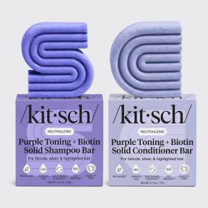 Purple Toning Shampoo & Conditioner Bar Combo for Color-Treated & Grey Hair